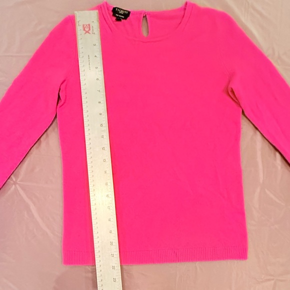 NWOT Talbots 100% Cashmere Audrey 3/4 Sleeve Pink Crew Neck Sweater XS/P $178 - Picture 9 of 10